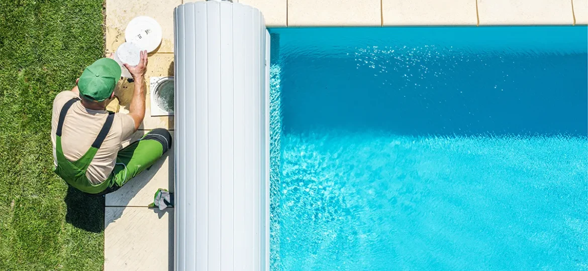 A service man from Pool cleaning company