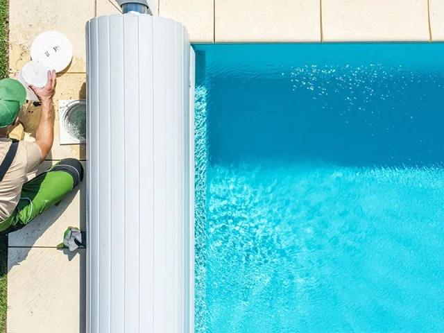 A service man from Pool cleaning company